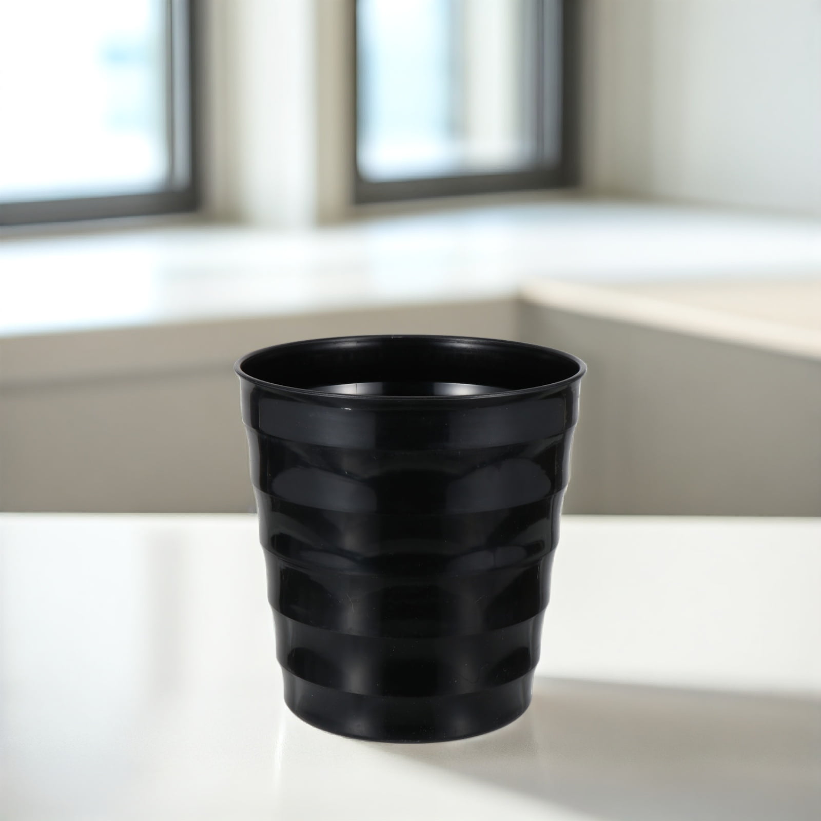 FOMIYES 2-Pack Black Plastic Indoor Garden Pots with Thickened Base, Perfect for Bathroom, Kitchen, Countertop Planting