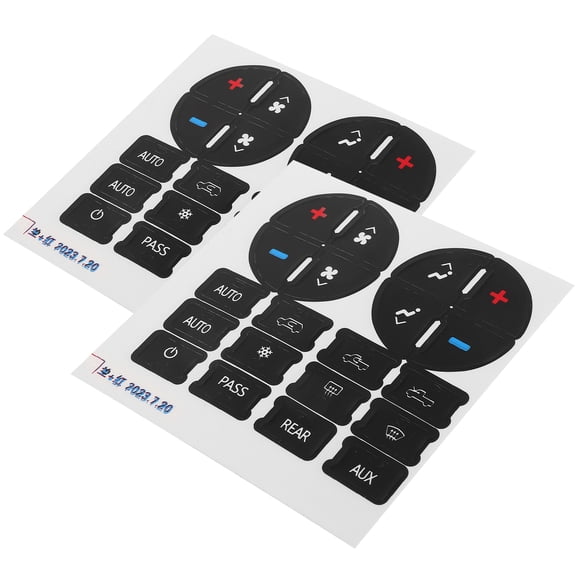 Raindrops Dash Button Sticker Black 2Pcs 3.7X3.7X0.04In Car Dash Buttons