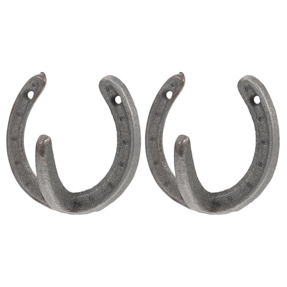 USHOBE 2Pcs Sturdy Horseshoe Wall Hooks Iron Wall Hanger Rack for Home Storage and Organization