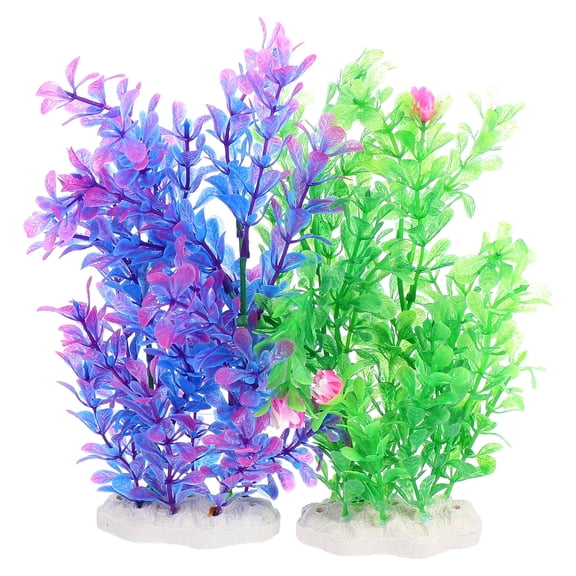 Raindrops  2 Pcs Simulated Water Grass Decoration Fish Tank Landscape Plants Artificial for Aquarium Fake