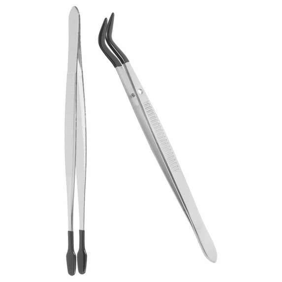 Raindrops 2 Pcs Stainless Steel Stamp Tweezers Stamps Collector Pluckers Facial Tongs Jewelry