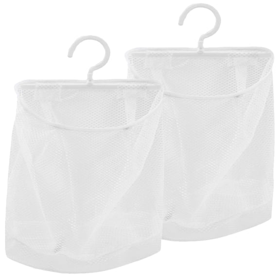 Raindrops 2 Pcs Storage Bag Breathable Hanging Mesh Organizer Bags Travel White