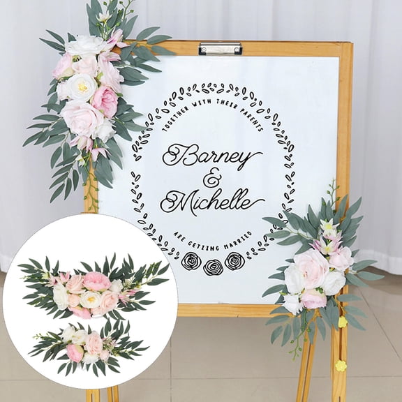 Raindrops  2 Pcs Swag Artificial Flower Suit Decoration Wedding Welcome Sign Banquet