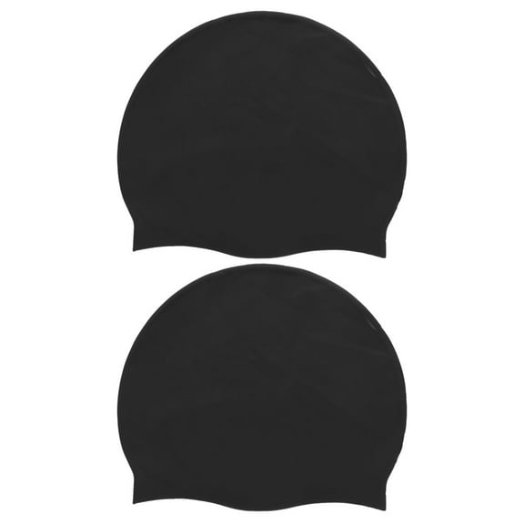Raindrops 2 Pcs Swim Caps for Braids Comfortable Swimming Woman Black