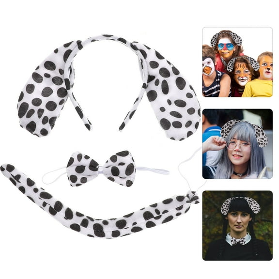 Raindrops 2 Pcs Tail Plush Dog Headband Party Costume Child 38x14cm Grey