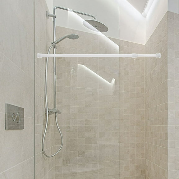 Raindrops 2 Pcs Telescopic Rod Curtain Window Curtains Telescope White