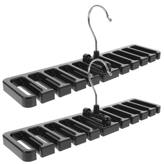 Raindrops 2 Pcs Tie Hangers Belt Hanging Rack Scarf Hooks Multipurpose Black