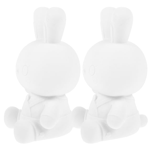 Raindrops  2 Pcs Vending Machine Capsules Painted Rabbit Piggy Bank Child