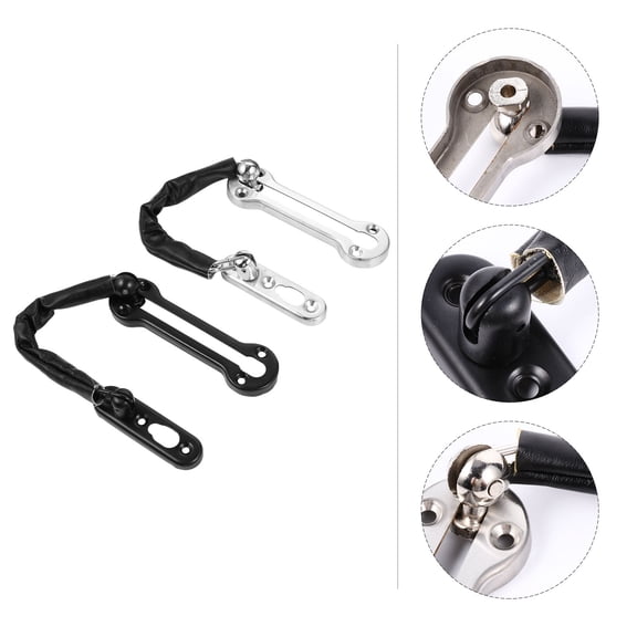 FOMIYES 2-Pack Stainless Steel Anti-Theft Door Chain Locks with Latch Bolt for Enhanced Home and Hotel Security