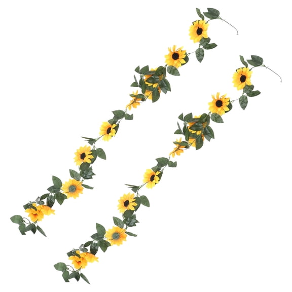 Raindrops  2 Pcs Wedding Decor Artificial Sunflower Vine Faux Flowers Fake