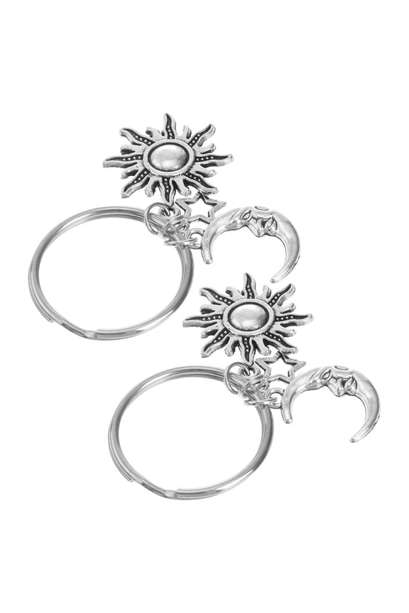 2 Pcs Wedding Props Key Chain 5.20X2.50X0.20CM Silver