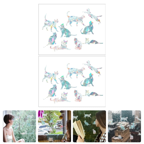 Raindrops 2 Pcs Window Decal Cat Window Sticker Window Stickers Travel 30x20cm Colorful