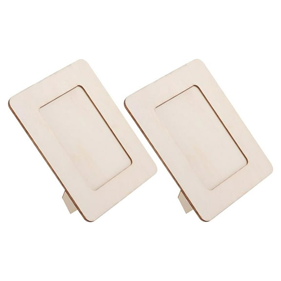 Raindrops 2 Pcs Wooden Craft Frames Decorate Your Own Photo Kits Child Beige