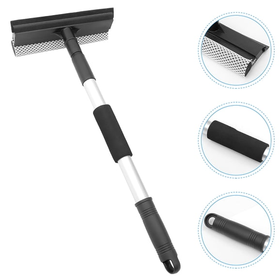 Raindrops Dual-Sided Telescopic Window Squeegee for Cars and Outdoor Cleaning Multi Tpr Sponge Steel