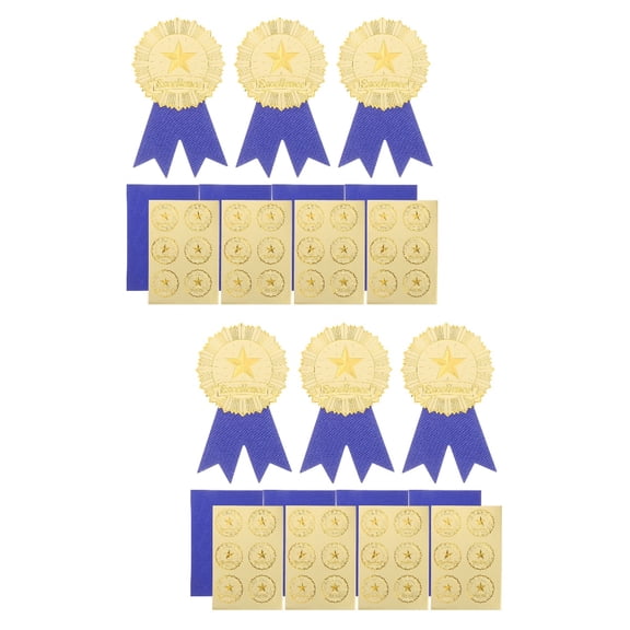 Raindrops 2-Pack Certificate Seal Ribbons with Award Medal Stickers for Recognition and Achievement