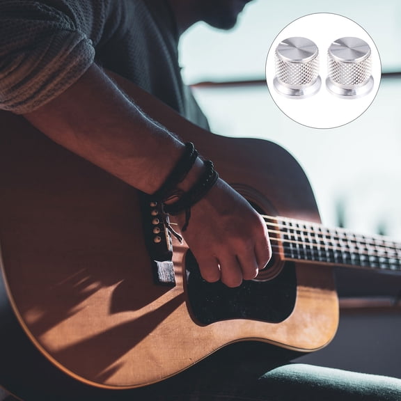 Raindrops  2 Pieces Effect Pedal Control Knobs Guitar Bass Child Silver