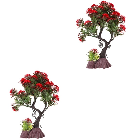 Raindrops 2 Pieces Fish Tank Tree Plants Aquarium Landscaping