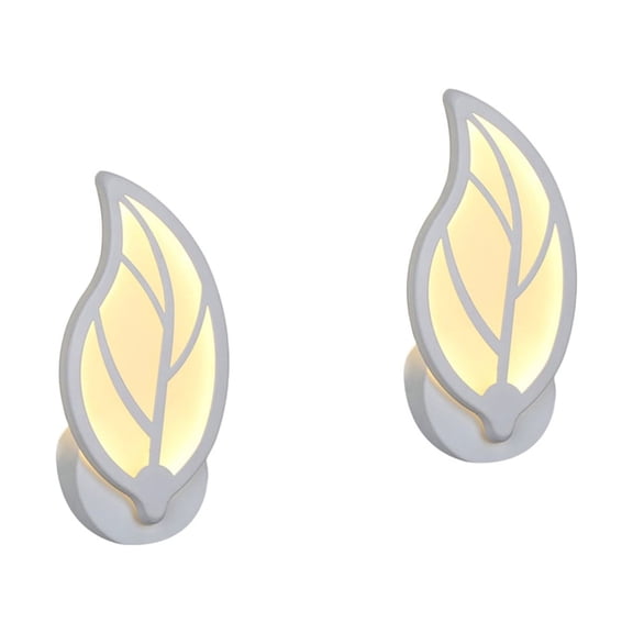 Raindrops 2 Pieces Fixture Lighting LED Leaf Wall Lamp Size 1 White