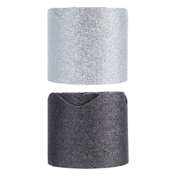 Raindrops 2 Rolls Glitter Blackboard Borders Scalloped Glitter Edges Decorative Bulletin Board Trim for School and Office Sparkling Poster Board Trim (10m)