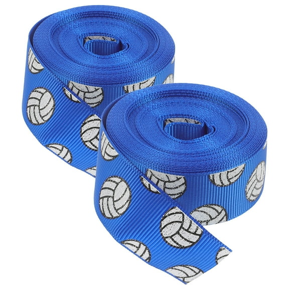 Raindrops 2 Rolls Volleyball Ribbon Bow Ribbon DIY Craft Supplies Handmade Bows for Sports Themed Decorations
