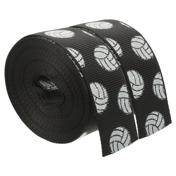 Raindrops Black Polyester Ribbon 2 Rolls for Crafting, Wreath Making, Wrapping, Projects and Decorations