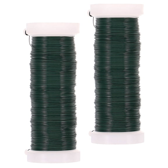 Raindrops 2 Rolls Flexible Wire Frame Garden Twine Ties Dark Green Stems for Plant Support and Outdoor Use