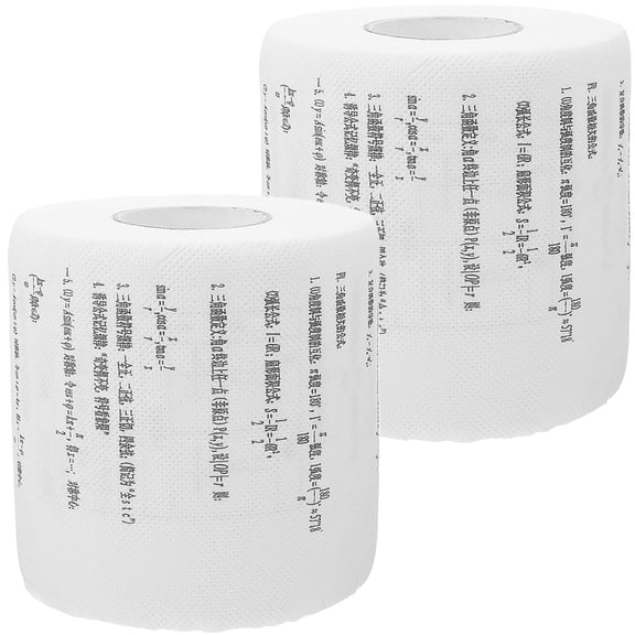 Raindrops 2 Rolls of Mathematical Formula Printing Toilet Paper Novelty and Funny Design