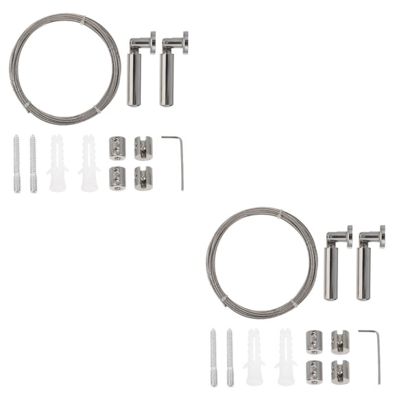 Raindrops 2 Sets  5M Stainless Steel Curtain Wire Rod Set Clothing Rope Clothesline