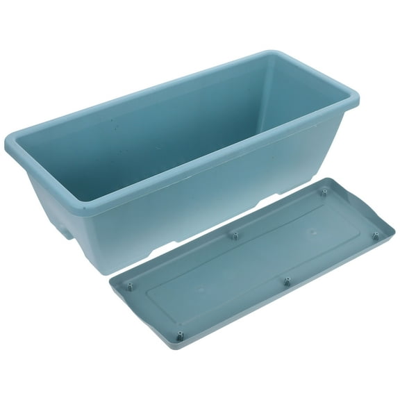 CHICHUMID 2Sets Lightweight Portable Sky Blue Flower Planting Pot with Tray for Garden Use