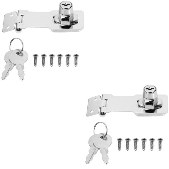 Raindrops 2 Sets Buckle Lock Door Hasp Multi-functional Latch Keyed Locking