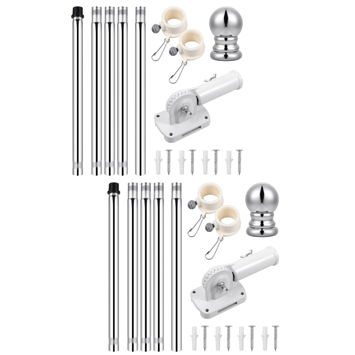 Raindrops 2-Pack Flag Pole Holder Brackets for Porch Yard Outdoor Flagpoles, Alloy Flag Rod Holders