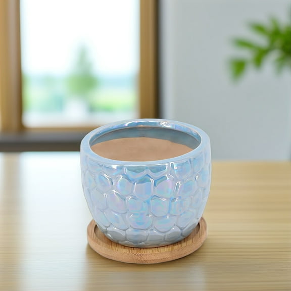 Raindrops  2 Sets Indoor Planters Succulent Marble Flower Pot Balcony Pots