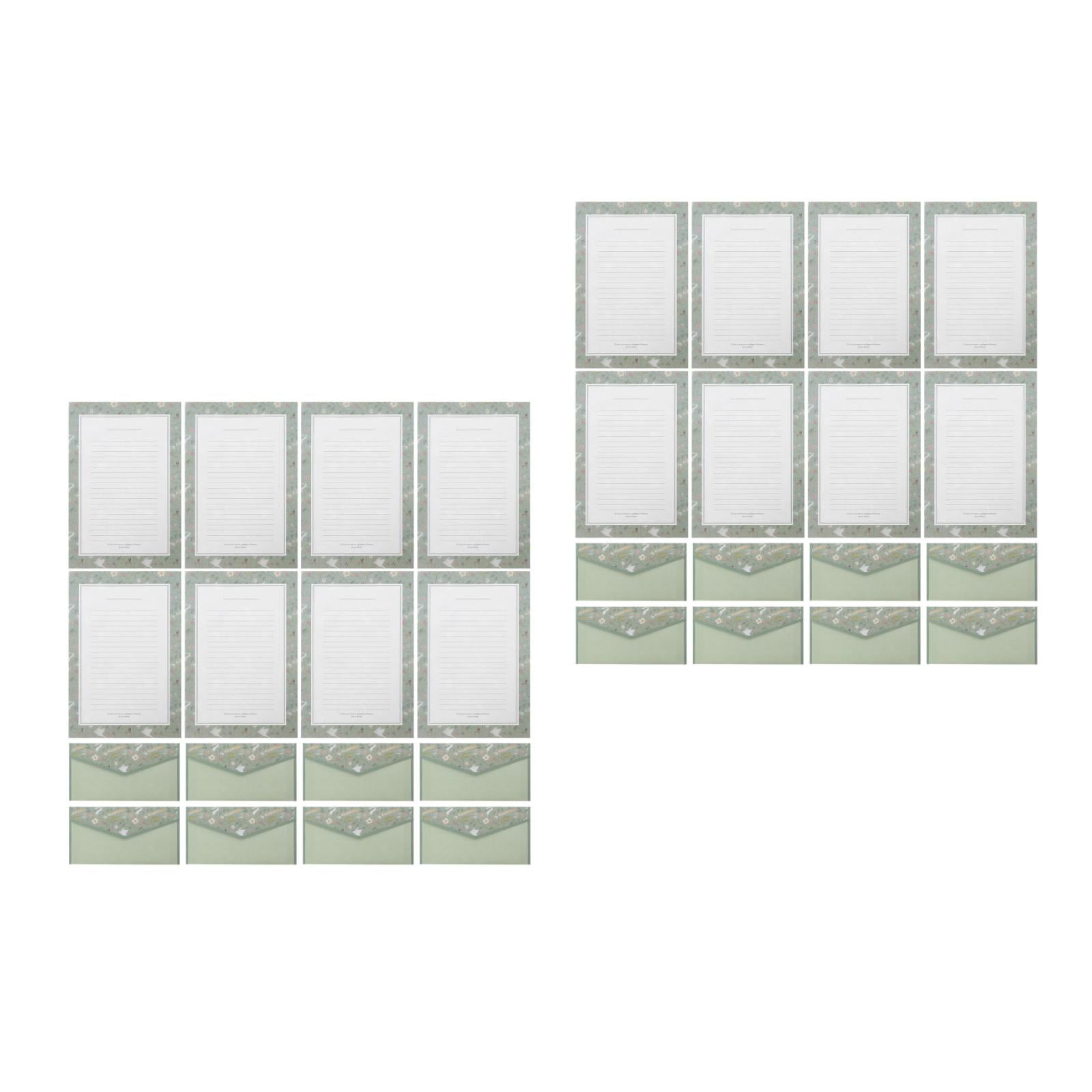 Raindrops 2 Sets Lined Stationery Writing Paper and Envelopes Set Vintage Floral Letter Writing Kit with Envelopes for Invitations and Notes