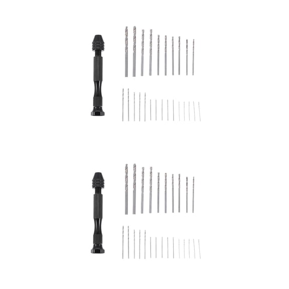 Raindrops 2 Sets Practical Hand Drill Tool Professional Manual Drill with Drill Bit Set