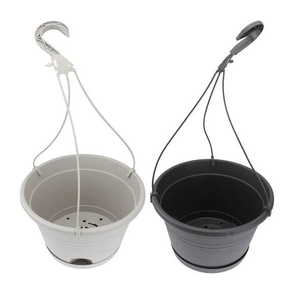 Raindrops 2 Sets Privacy Fence Planter Resin Dark Gray Simple Design Storage for Plants