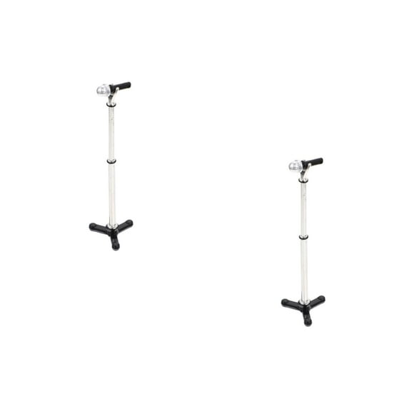 Raindrops 2 Sets Small Microphone Toy Prop Mini House Microphone Stand Adornment Miniature Toy