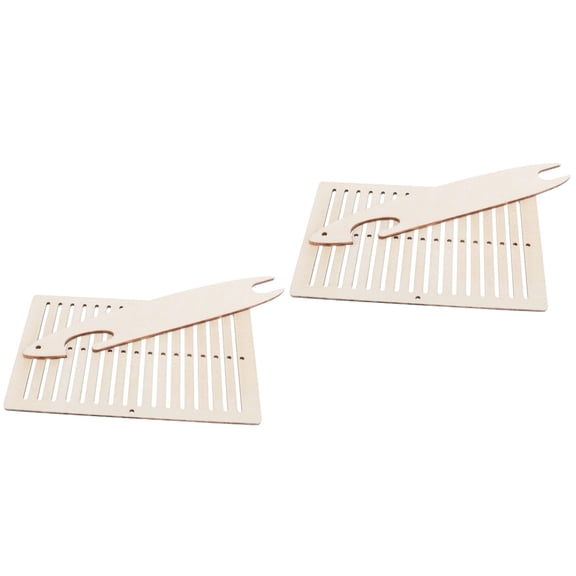 Raindrops 2 Sets Wood Weaving Stick Set Beginners Weaving Shuttle for Bracelet Bag Belt Camera Strap