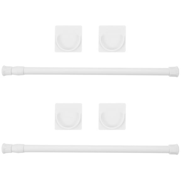 Raindrops 2 Sets Sturdy Punch-free Tension Pole Telescopic Rod Curtain Rod Clothes Hanging Rod