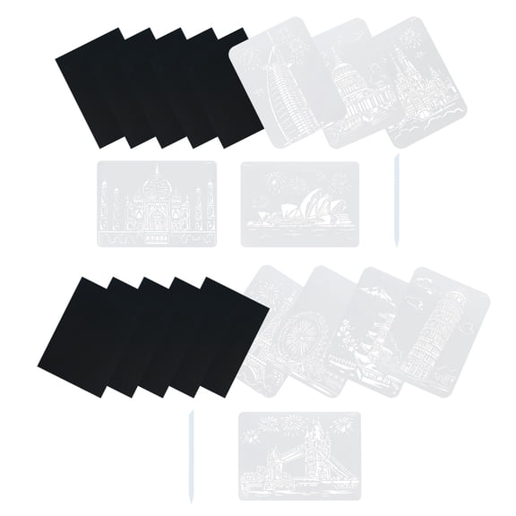 Raindrops  2 Sets Supplies Scratch Painting Templates Concentration Training Toy