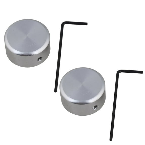 Raindrops 2 Sets of Guitar Effector Footswitch Aluminium Alloy Foot Pedal Toppers (Silver Cap, 3pcs Screws, 1pcs Handle)