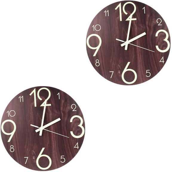 Raindrops 2 Sets of Silent Wall Clock Luminous Wall Clock Digital Pointer Wall Clock Home Wall Decor
