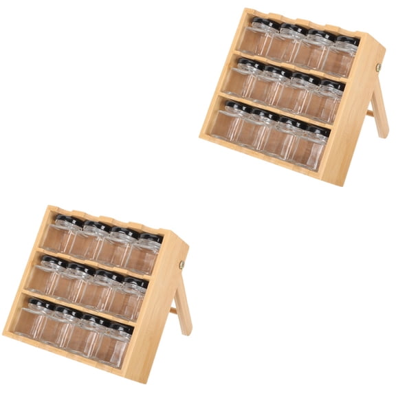 Raindrops 2 Sets  of Versatile Wall-mounted Spice Storage Stand Seasoning Storage Containers