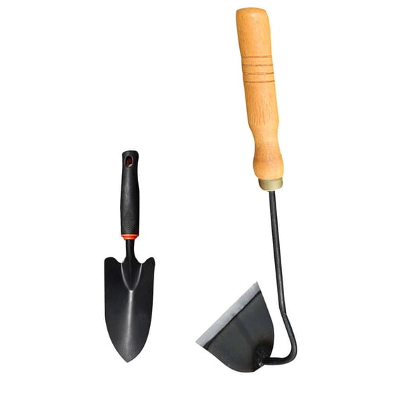 FOMIYES Garden Handheld Hoe and Pointed Shovel Multi-Color for Weeding 2Sets