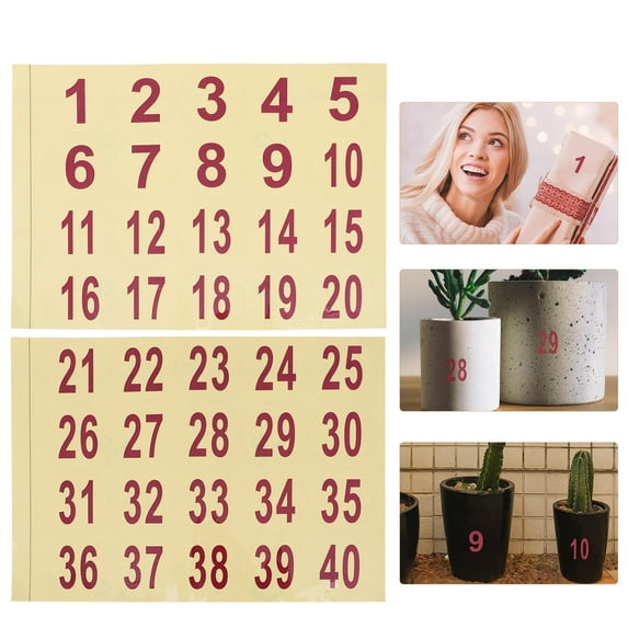 Raindrops Red PVC Number Stickers and for Daily Labeling and Easy Application