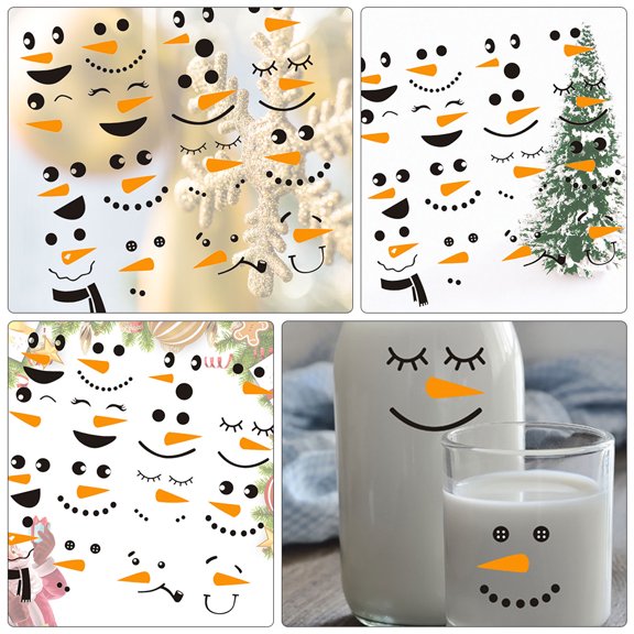 Raindrops Lightweight Snowman Fridge Decals Assorted Color Christmas Stickers for Walls Doors and Closets