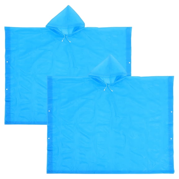 USHOBE Reusable Blue Eva Rain Poncho - Comfortable, Portable, Protective for Adults