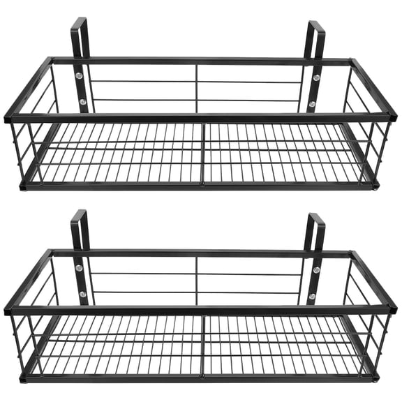 Raindrops 2-Pack Balcony Hanging Flowerpot Rack, Rectangular Railing Fence Planter Holder for Outdoor Garden