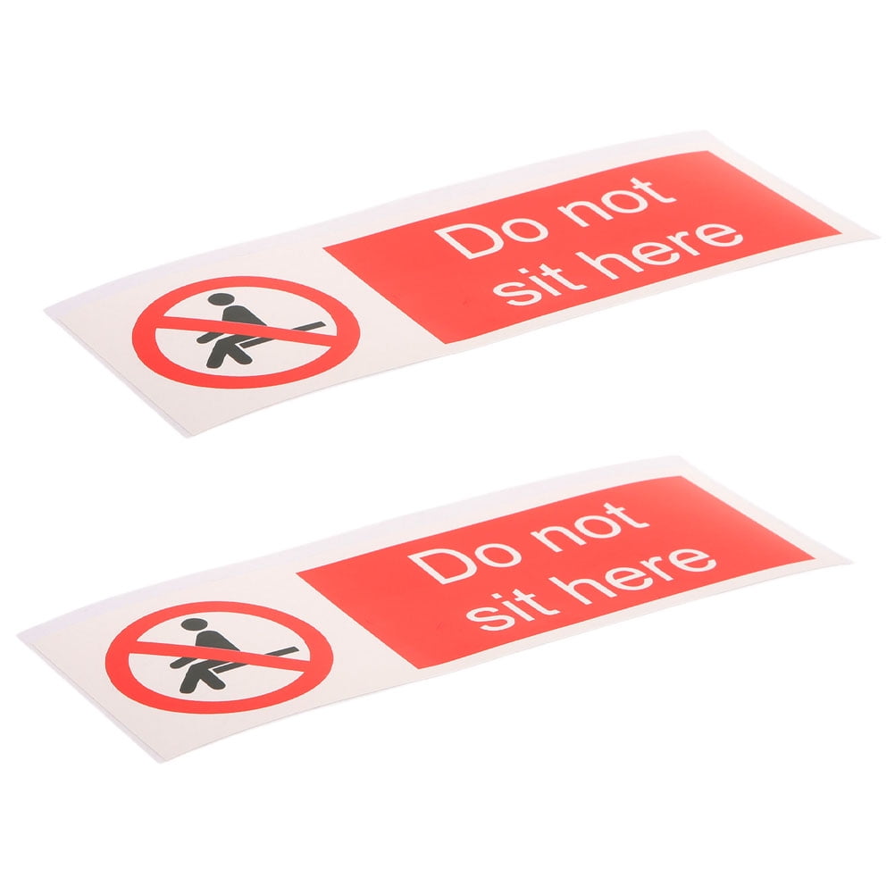 Not Sit Sticker Raindrops 2 pcs Prohibition Stickers Not Sit Here Self Adhesive Safety ...