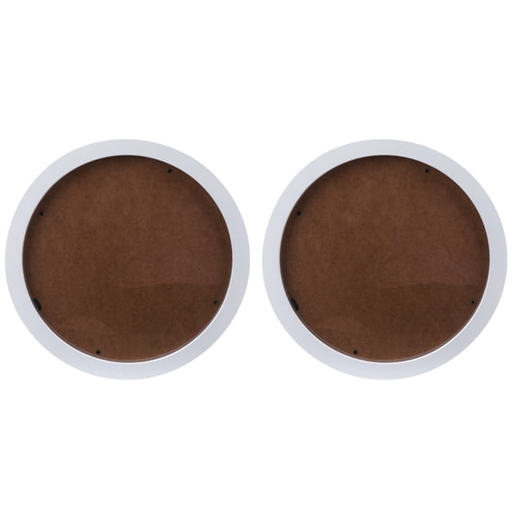 SHOWERORO 2-Pack Round White Photo Frames 11.2x11.2in Synthetic Material Wall Decor for Home