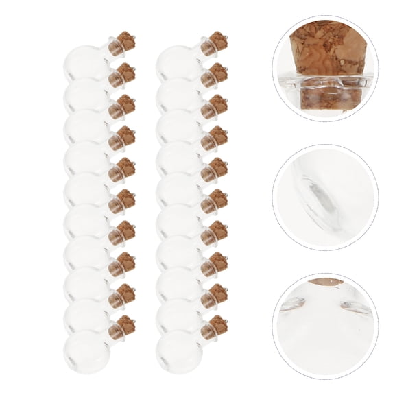 Raindrops Wishing Bottle Glass Wishing Bottles Clear 20Set